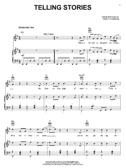 page one of Telling Stories (Piano, Vocal & Guitar Chords (Right-Hand Melody))