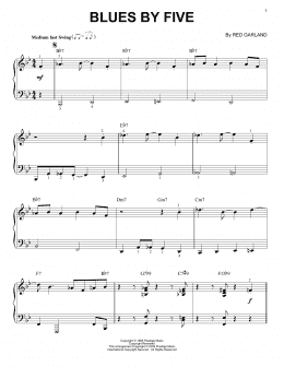 page one of Blues By Five (Piano Solo)