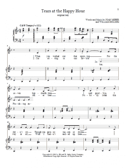 page one of Tears At The Happy Hour (Piano & Vocal)