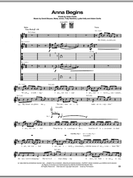 page one of Anna Begins (Guitar Tab)