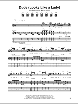 page one of Dude (Looks Like A Lady) (Guitar Tab)
