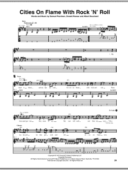 page one of Cities On Flame With Rock 'N' Roll (Guitar Tab)