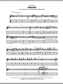page one of Abacab (Guitar Tab)