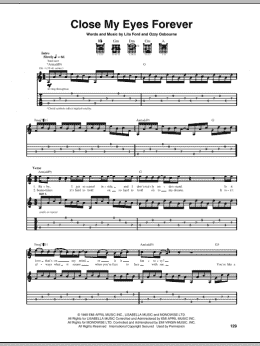 page one of Close My Eyes Forever (Guitar Tab)