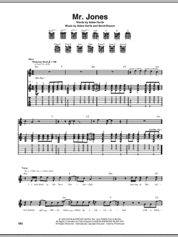 page one of Mr. Jones (Guitar Tab)