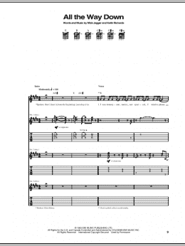 page one of All The Way Down (Guitar Tab)