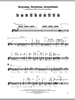 page one of Anyway, Anyhow, Anywhere (Guitar Tab)