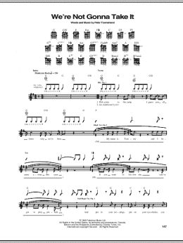 page one of We're Not Gonna Take It (Guitar Tab)