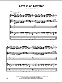 page one of Love In An Elevator (Guitar Tab)