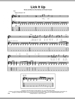 page one of Lick It Up (Guitar Tab)