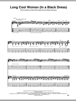 page one of Long Cool Woman (In A Black Dress) (Guitar Tab)