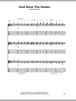 page one of God Save The Queen (Guitar Tab)