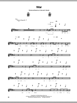 page one of War (Guitar Tab)