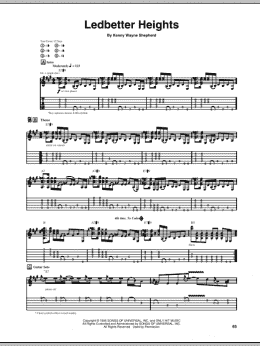 page one of Ledbetter Heights (Guitar Tab)