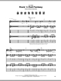 page one of Rock 'N Roll Fantasy (Guitar Tab)