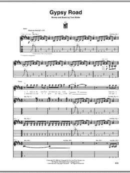 page one of Gypsy Road (Guitar Tab)