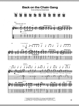 page one of Back On The Chain Gang (Guitar Tab)