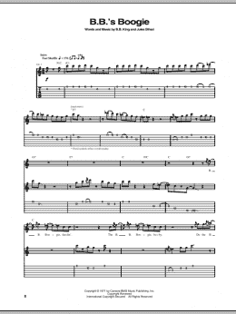 page one of B.B.'s Boogie (Guitar Tab)