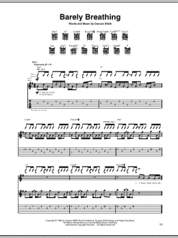 page one of Barely Breathing (Guitar Tab)
