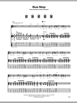 page one of Bus Stop (Guitar Tab)