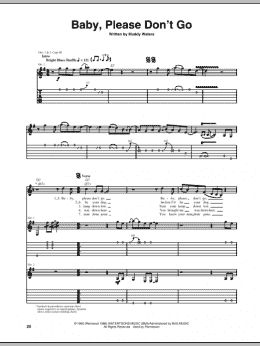 page one of Baby, Please Don't Go (Guitar Tab)