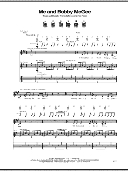 page one of Me And Bobby McGee (Guitar Tab)