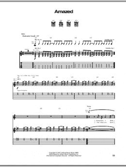 page one of Amazed (Guitar Tab)