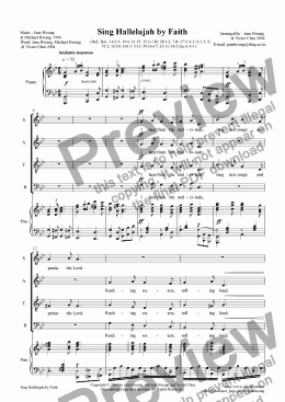 page one of Sing Hallelujah by Faith(SATB+Pno.)