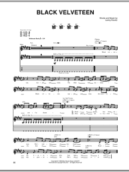 page one of Black Velveteen (Guitar Tab)