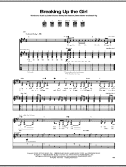 page one of Breaking Up The Girl (Guitar Tab)