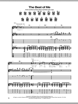 page one of The Best Of Me (Guitar Tab)