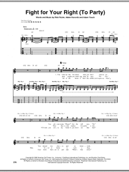 page one of Fight For Your Right (To Party) (Guitar Tab)