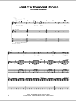 page one of Land Of A Thousand Dances (Guitar Tab)