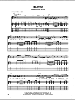 page one of Heaven (Guitar Tab)