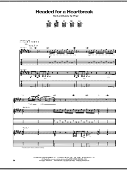 page one of Headed For A Heartbreak (Guitar Tab)
