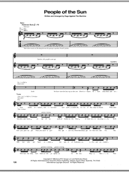 page one of People Of The Sun (Guitar Tab)