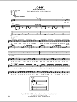 page one of Loser (Guitar Tab)