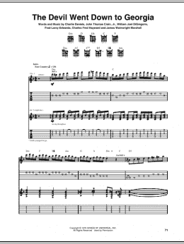 page one of The Devil Went Down To Georgia (Guitar Tab)