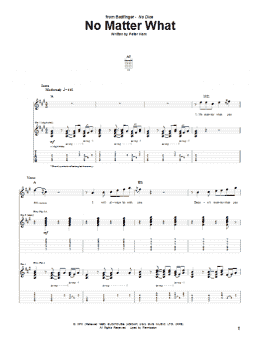 page one of No Matter What (Guitar Tab)