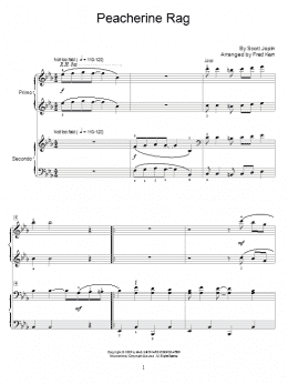 page one of Peacherine Rag (Piano Duet)