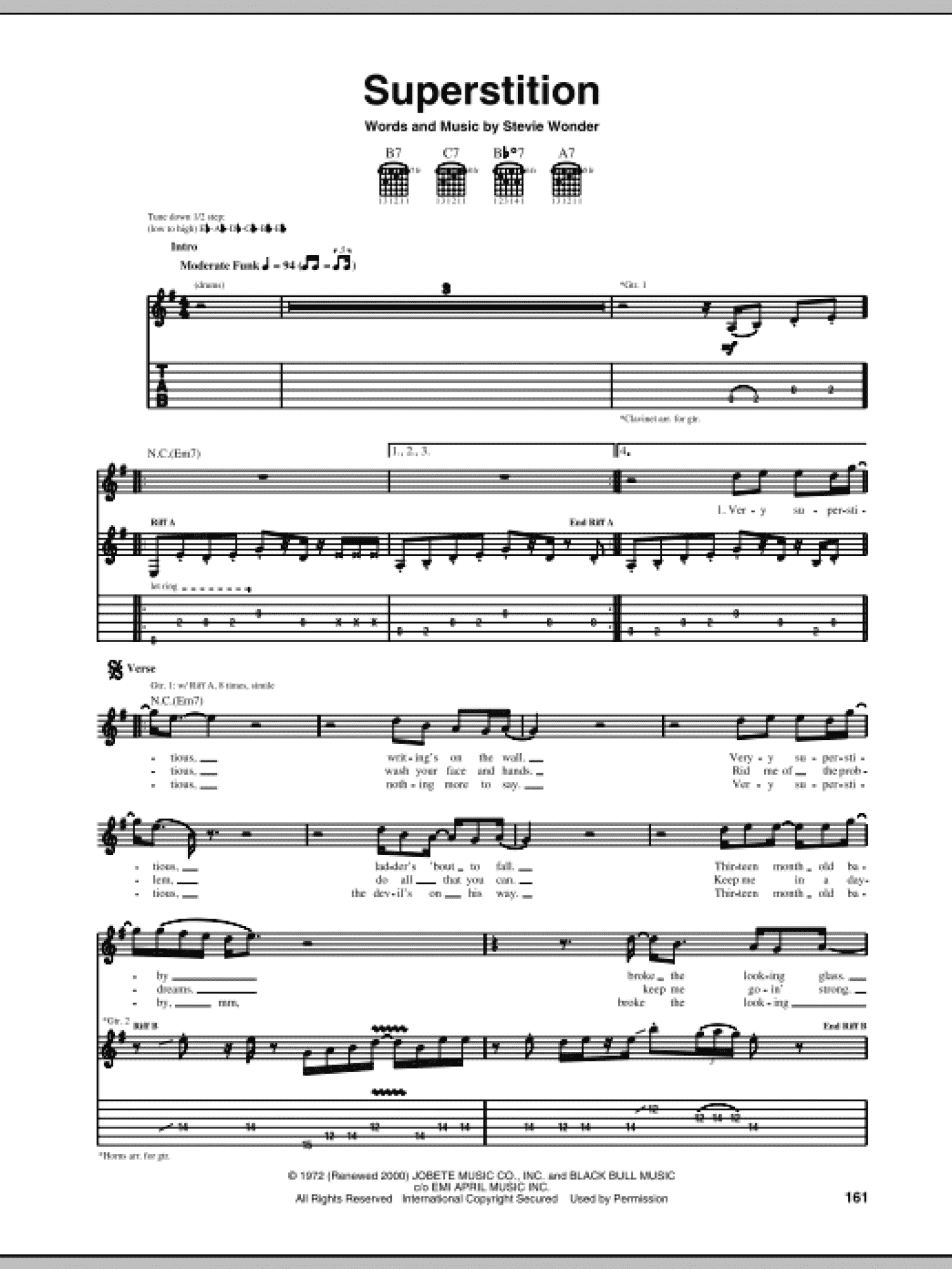 Superstition (Guitar Tab)