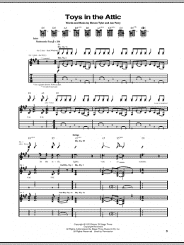 page one of Toys In The Attic (Guitar Tab)