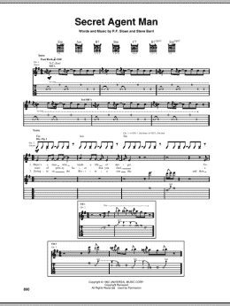 page one of Secret Agent Man (Guitar Tab)