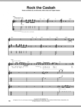 page one of Rock The Casbah (Guitar Tab)