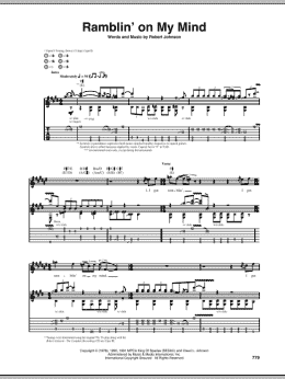 page one of Ramblin' On My Mind (Guitar Tab)