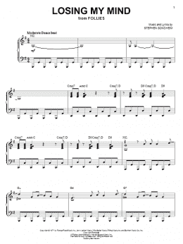page one of Losing My Mind (Piano & Vocal)
