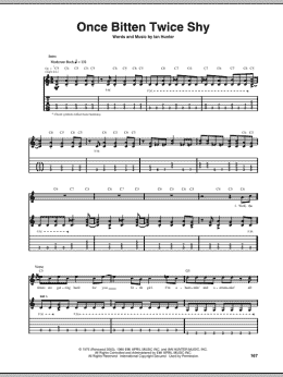 page one of Once Bitten Twice Shy (Guitar Tab)