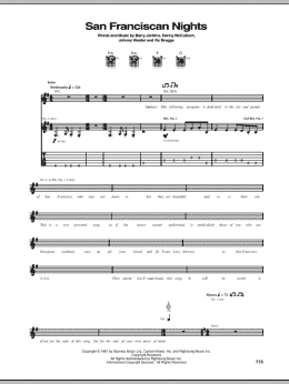 page one of San Franciscan Nights (Guitar Tab)