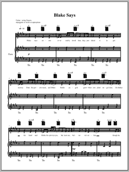 page one of Blake Says (Piano, Vocal & Guitar Chords (Right-Hand Melody))