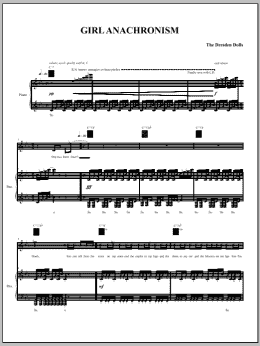 page one of Girl Anachronism (Piano, Vocal & Guitar Chords (Right-Hand Melody))